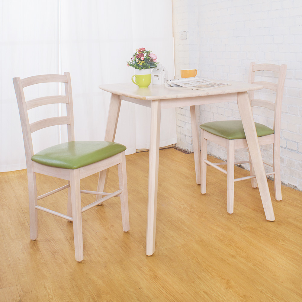 Bernice-格爾實木餐桌椅組(一桌二椅)-80x80x76cm