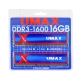 UMAX DDR3-1600 16GB(8GBX2)含散熱片-雙通道 桌上型記憶體 product thumbnail 1