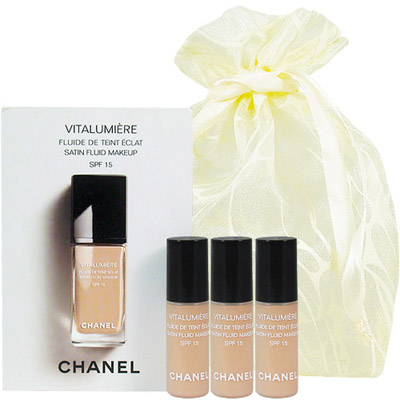 CHANEL 香奈兒 活力粉底乳SPF15(#20)(2.5ml)3入旅行袋組