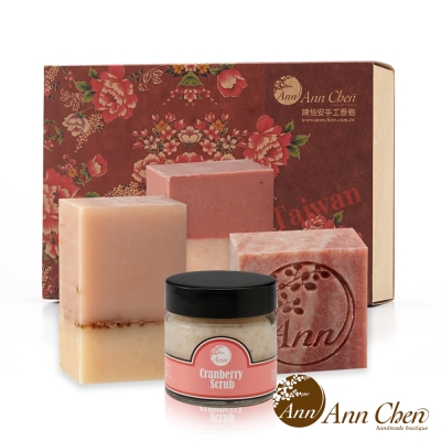 陳怡安手工皂-玫瑰沐浴潔顏皂蔓越莓去角質禮盒