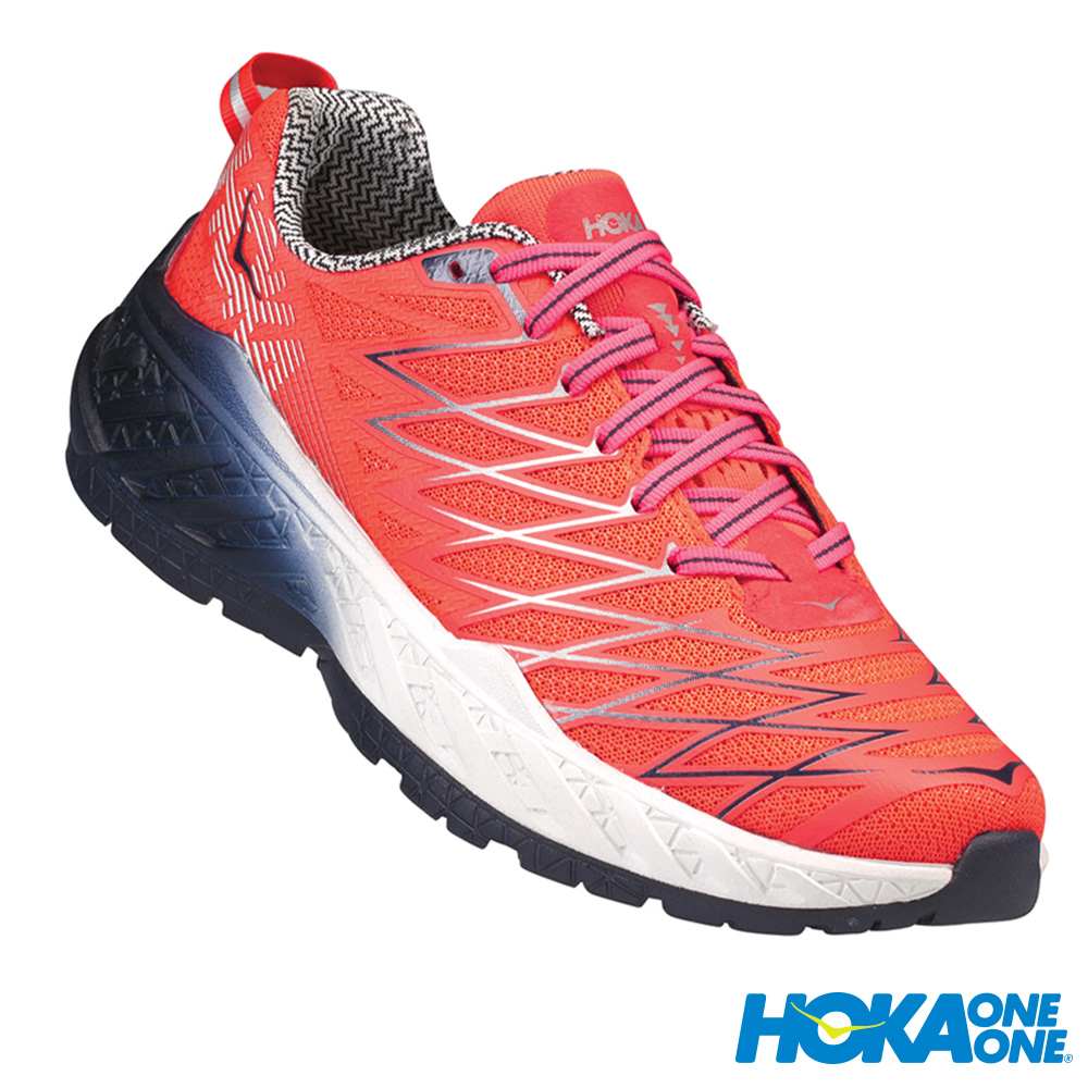 HOKA ONE ONE 跑鞋 Clayton 2 輕量競速 女 螢光珊瑚紅