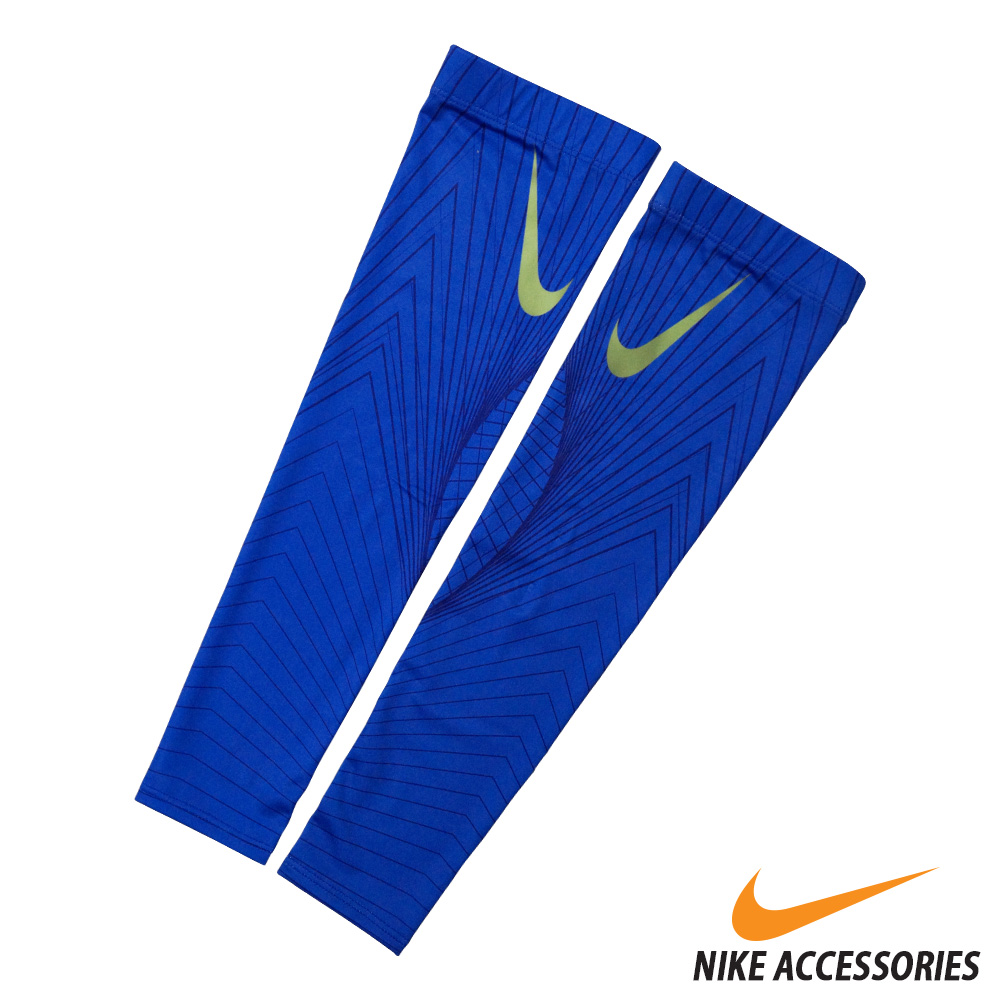NIKE PRO DRI-FIT雙臂套袖套(藍/綠勾)(L/XL)