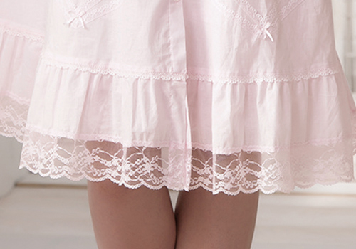羅絲美睡衣 - 純真年代長袖洋裝睡衣(淺粉色)