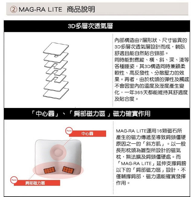 Colantotte MAG-RA LITE 磁石機能枕頭(輕量)