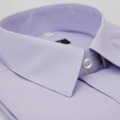 金‧安德森 紫底黑細紋涼感短袖襯衫