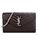 YSL MONOGRAM系列V字縫線魚子醬牛皮鍊帶斜背包(咖啡) product thumbnail 1