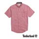 Timberland 男款磚紅色細格紋短袖襯衫 product thumbnail 1