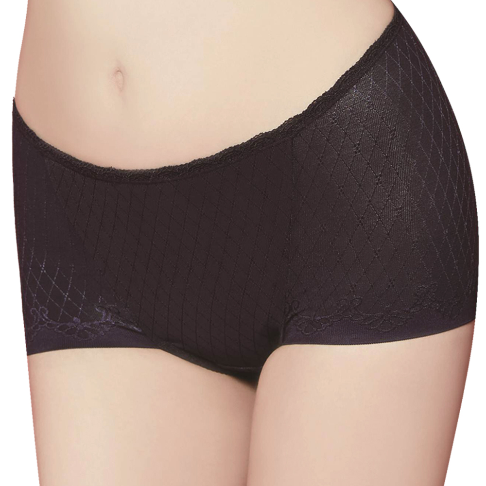 思薇爾 舒曼曲現系列M-XL中腰平口修飾褲(紫鐵黑)