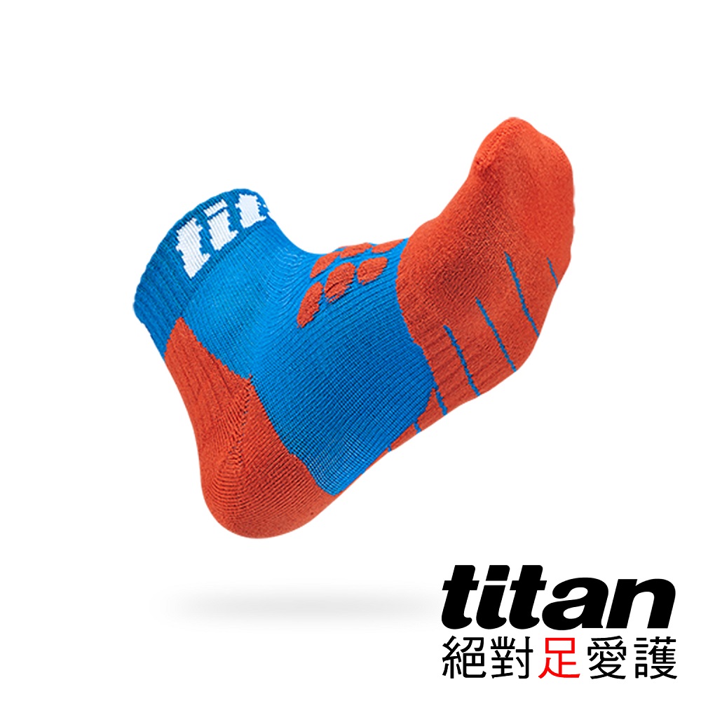 【Titan】全新科技機能運動襪．全方位球類運動襪．藍/紅(3雙入)