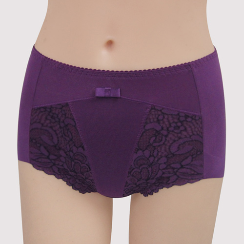 曼黛瑪璉-雙弧絲蛋白高腰三角修飾褲(華麗紫)