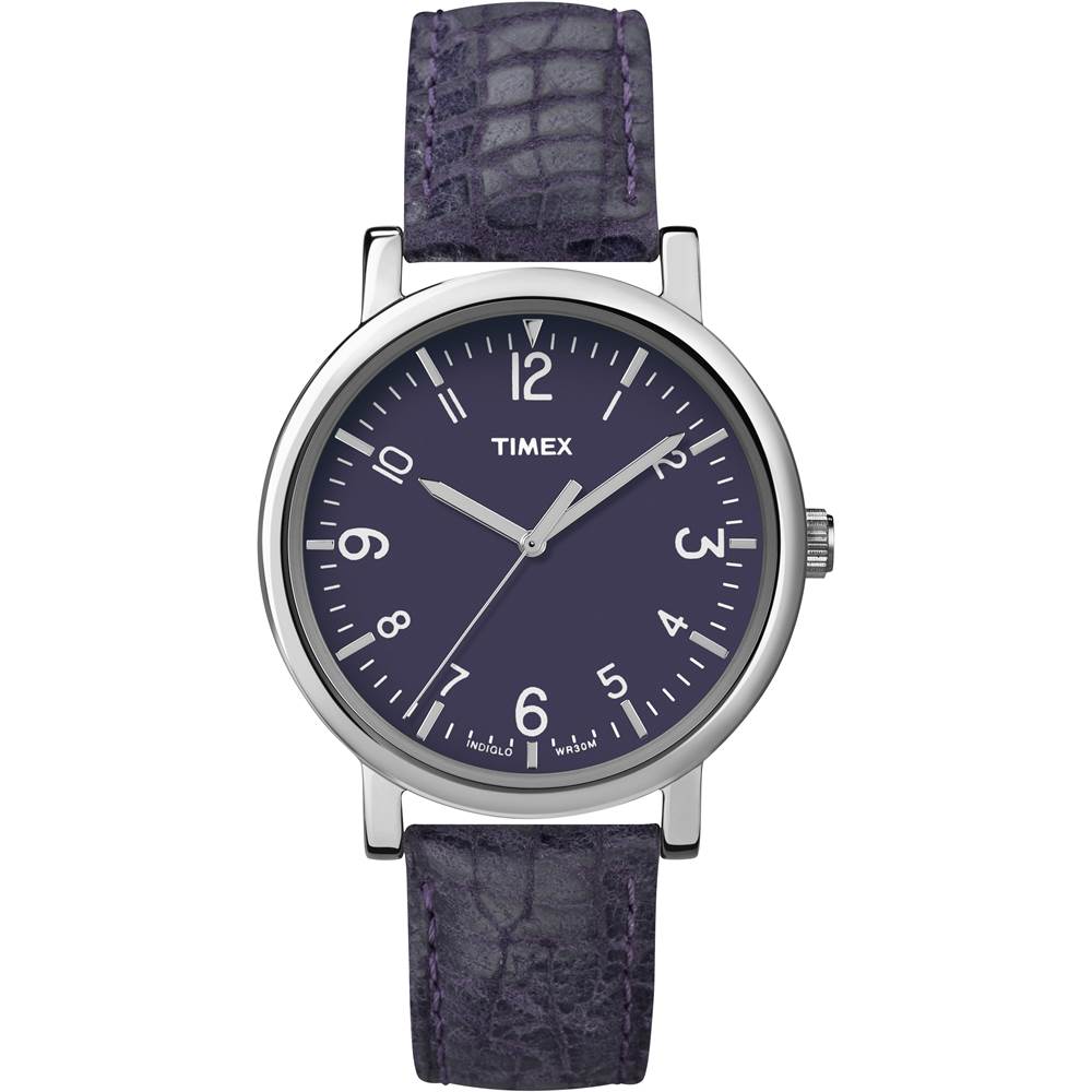 TIMEX 經典復刻冷光系列腕錶-藍紫色/38mm