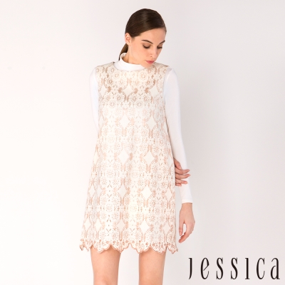 JESSICA - 復古經典蕾絲兩件式洋裝