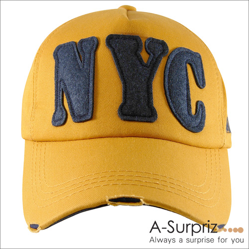 A-Surpriz 帥性美式風字母NYC棒球帽(靚漾黃)