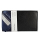 Calvin Klein 荔枝紋撞色短夾橫紋帕巾禮盒-黑灰/藍 product thumbnail 1