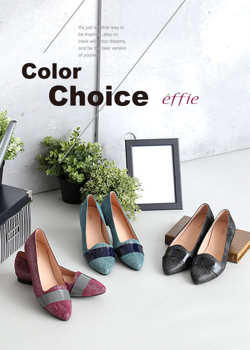 effie 都會舒適 絨面羊皮寬條帶低跟通勤鞋 黑色