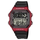 CASIO 10年電力亮眼設計方形數位錶(AE-1300WH-4A)-紅框x黑錶圈/42mm product thumbnail 1