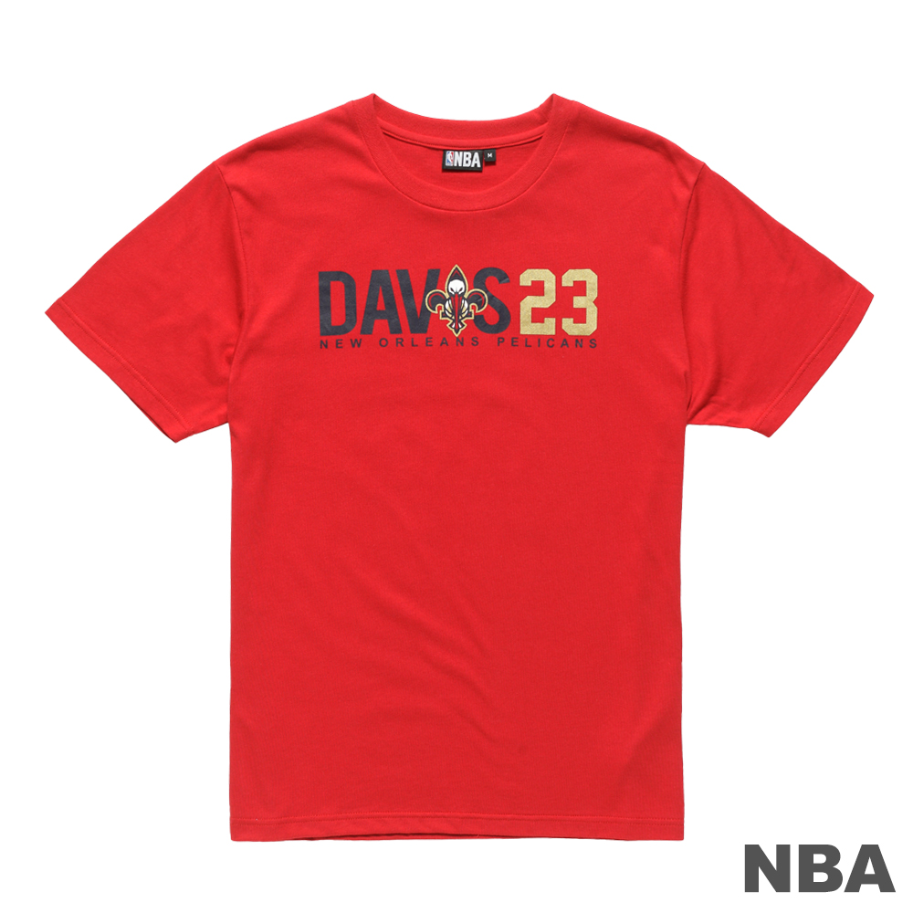 NBA-紐奧良鵜鶘隊球員名短袖T恤-紅 (男)