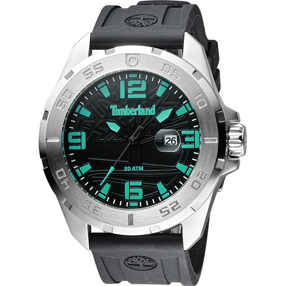 Timberland Waterville 探險家時尚腕錶-黑x綠時標/48mm
