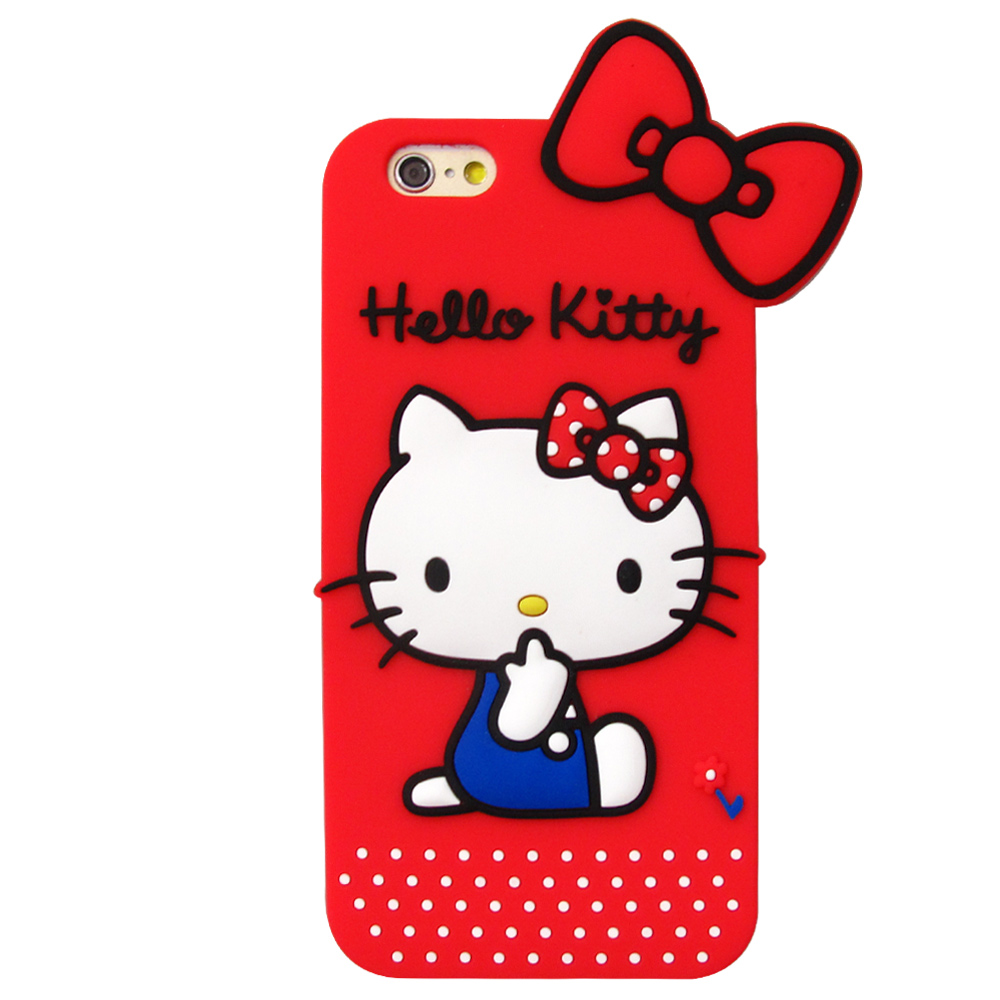 Hello Kitty iPhone 6/6s i6s 4.7吋立體軟式手機殼(蝴蝶結)