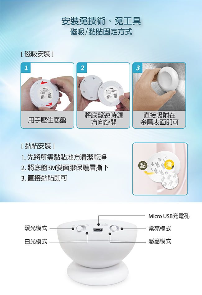 Esense LED雙色溫360度紅外線感應燈(11-UCD360)