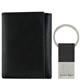 Calvin Klein 黑色真皮壓紋三摺短夾-附鑰匙圈 product thumbnail 1