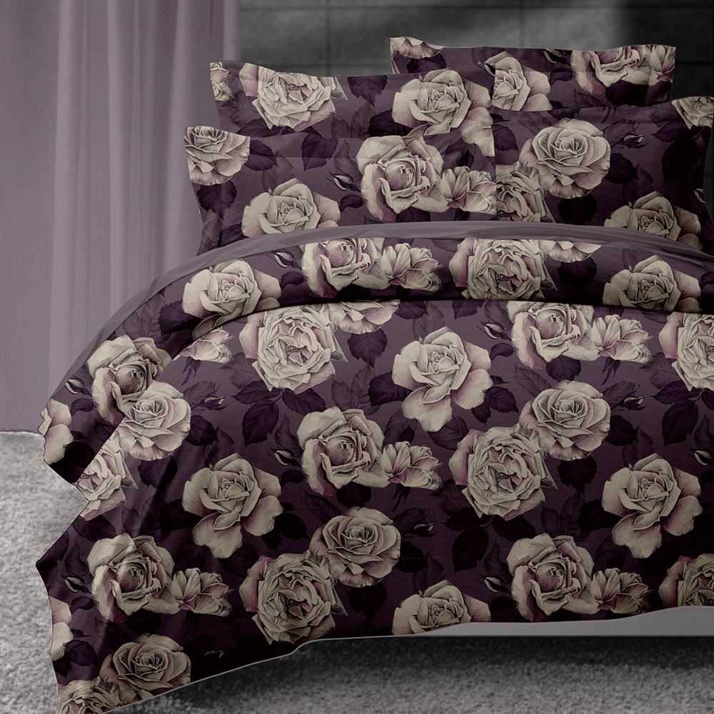 《GALATEA-紫樣玫瑰》山寧泰防蟎抗菌系列單人三件式被套床包組