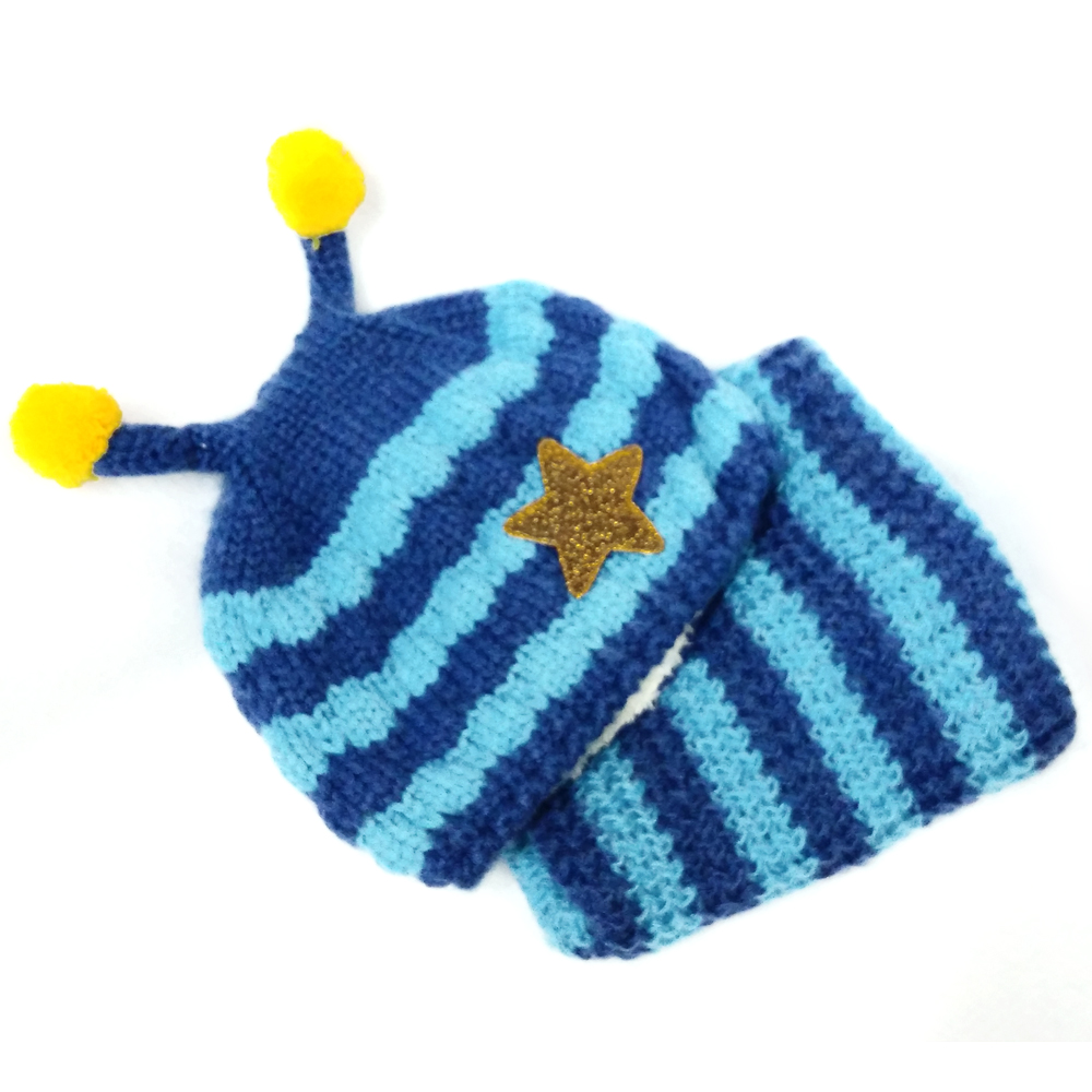 DF 童趣館 - 韓版寶寶小蜜峰造型毛帽圍巾2件組-共2色