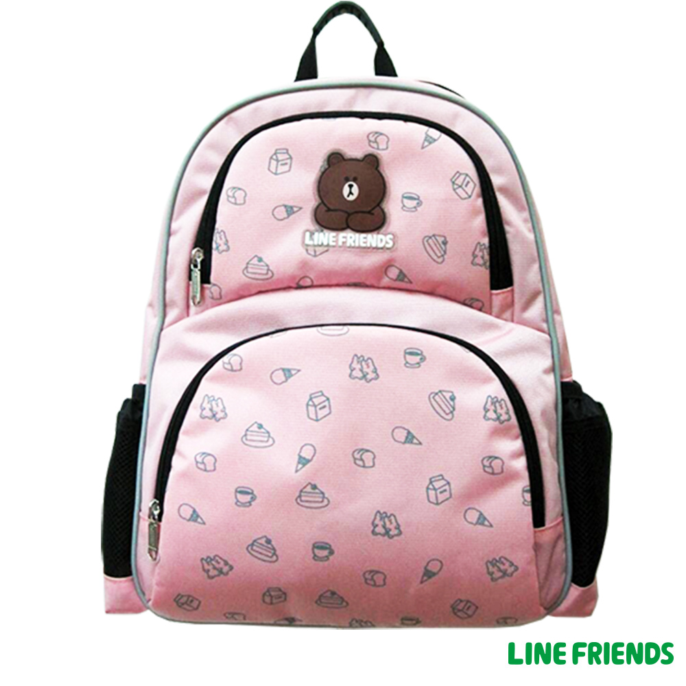 【LINE FRIENDS】MIT 減壓休閒後背書包(甜蜜粉_LI-5395)