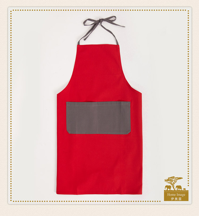 伊美居 - 圍裙+隔墊手套+隔熱墊組 (紅色、黑色)