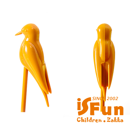 iSFun 垂掛鳥籠 創意水果叉子 隨機色