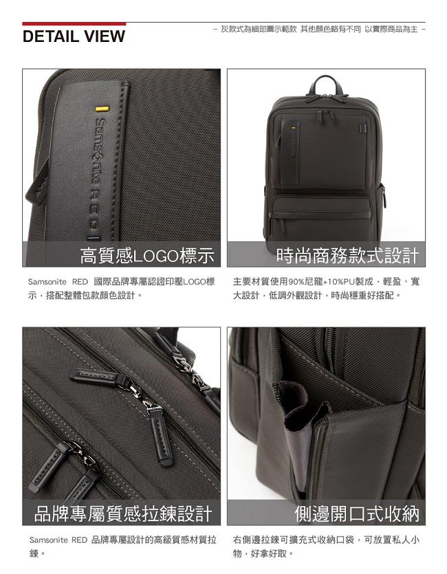 Samsonite RED BUSETTE經典商務中性筆電後背包-15.6吋(灰)