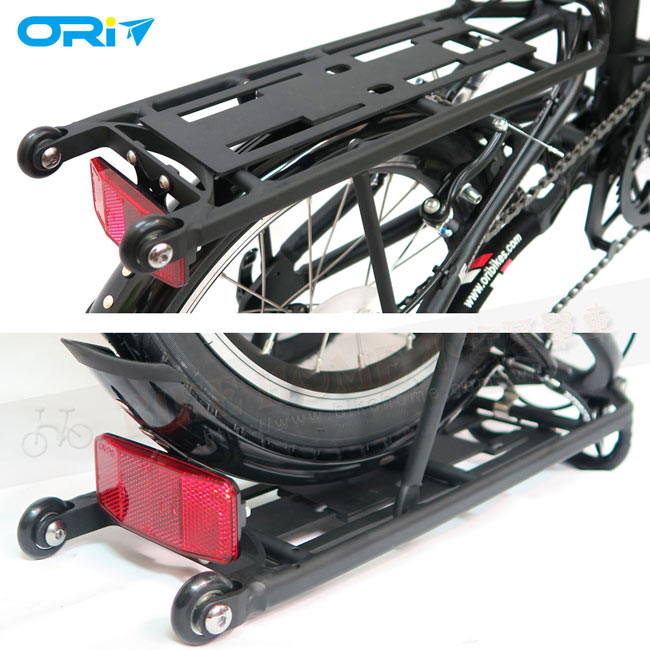 ORI C8 ECO 16吋8速鋁合金折疊單車(含後貨架)-陽極噴沙黑