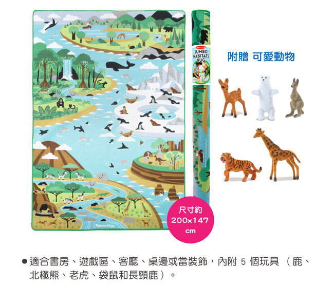 美國瑪莉莎 Melissa & Doug 交通遊戲 - 巨型非洲草原棲息地地墊組