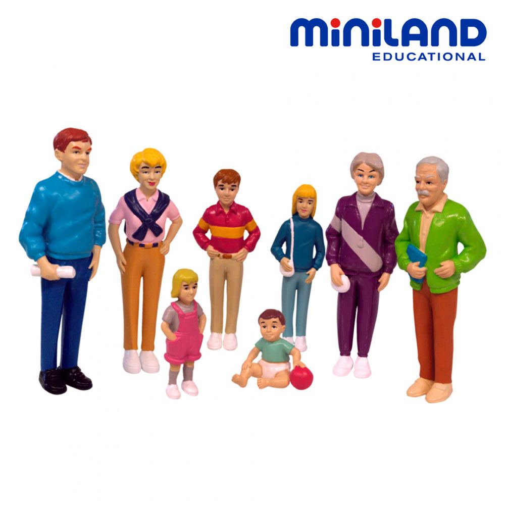 【西班牙Miniland】歐系歡樂全家福造型人偶8入組