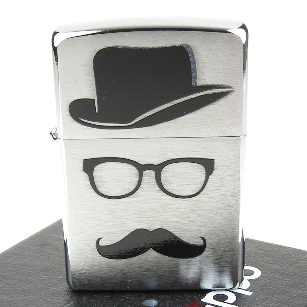 【ZIPPO】美系~Moustache And Hat-翹鬍子與帽子膠印加工打火機