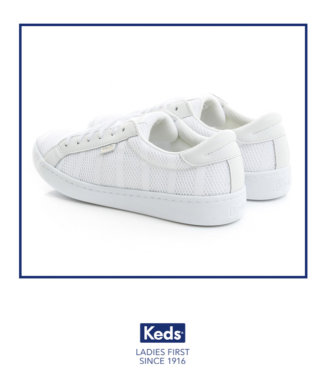 Keds ACE 輕盈活力綁帶休閒鞋-白