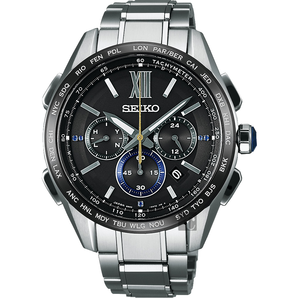 SEIKO精工 Brightz 135週年限量鈦計時太陽能電波腕錶(SAGA225J)