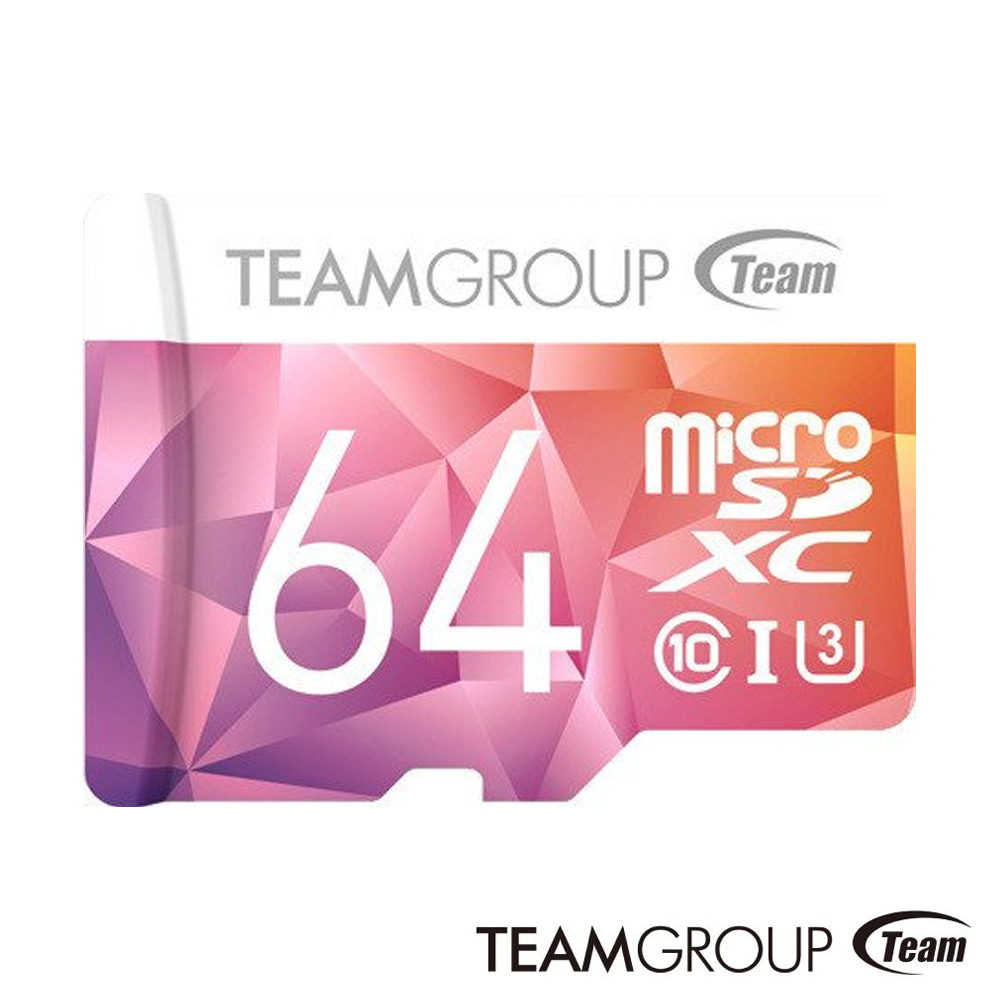 Team 十銓 64G U3 microSDXC UHS-I C10 夢幻炫彩記憶卡