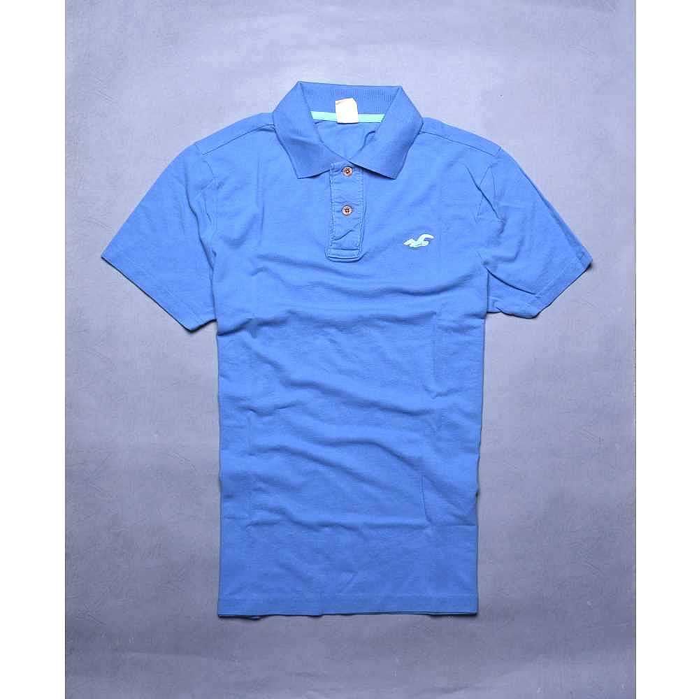 HOLLISTER Co. 雙色海鷗刺繡POLO衫-淺藍