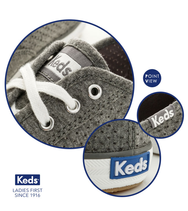 Keds CHAMPION 綁帶休閒鞋-炭灰