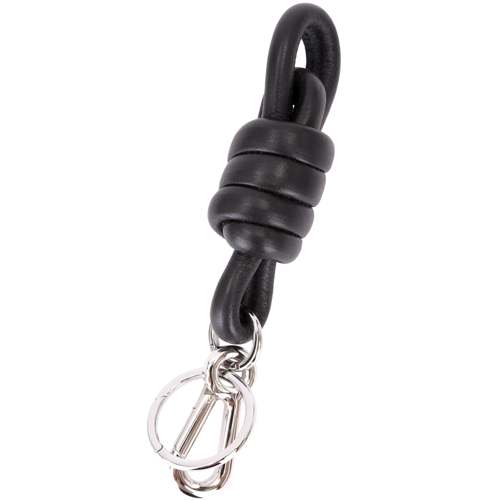 LOEWE Knot 繩結設計小牛皮鑰匙圈/吊飾(黑色)