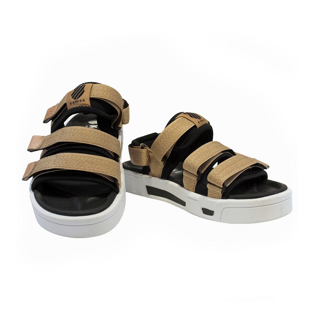 K-SWISS Trini Strap Sandal 休閒涼鞋-女-香檳金/黑