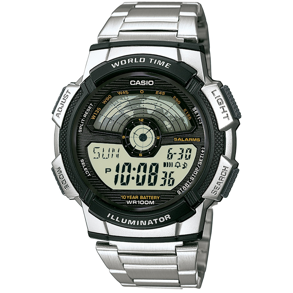 CASIO 航空儀表版造型戶外雙顯不鏽鋼錶(AE-1100WD-1A)-48.1mm