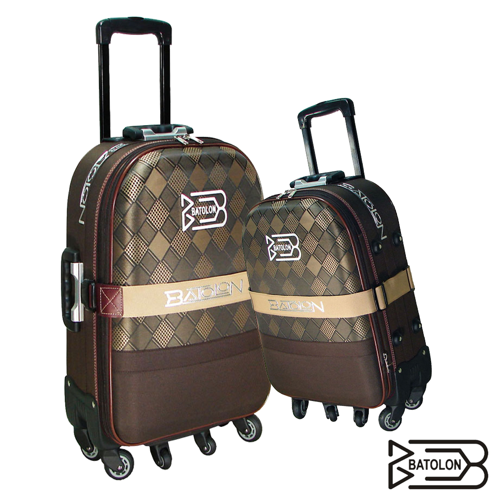 BATOLON寶龍  21+29吋 編織菱格加大六輪旅行箱/行李箱