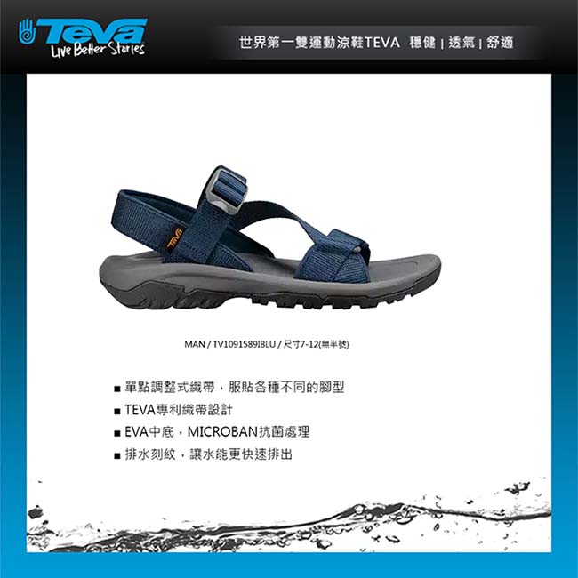 TEVA Hurricane XLT2 Cross Strap 男休閒涼鞋 深藍