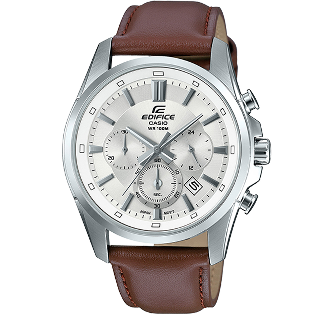 EDIFICE  優雅時尚紳士錶(EFR-560L-7)白面X咖啡43.7mm