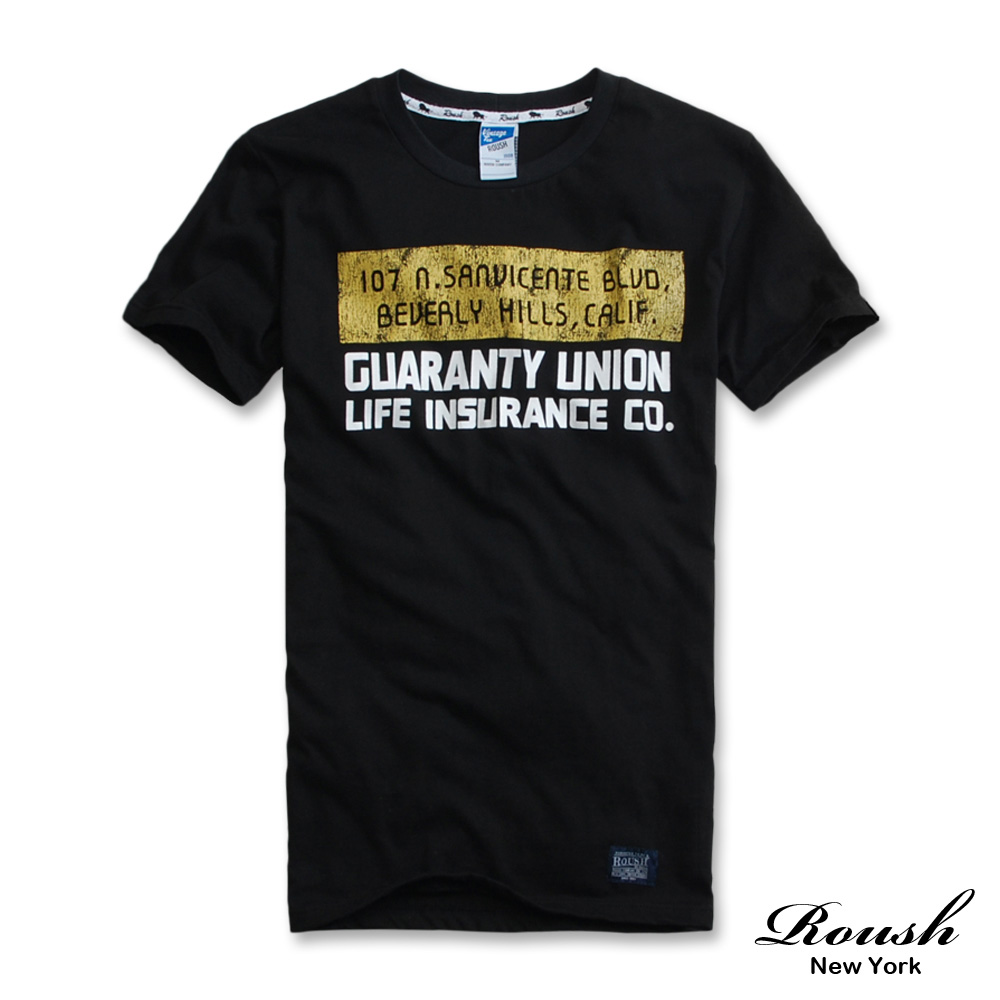 Roush GUARANTY UNION破版印花短Tee (5色)