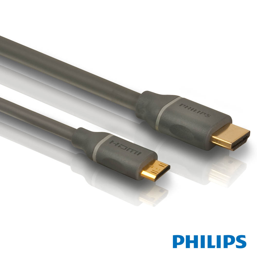 PHILIPS 專家型 Mini HDMI轉HDMI 協會認證高速版 (1.5米)