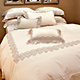 法國CASA BELLE 純色浪漫-粉 雙人蕾絲四件式被套床包組 product thumbnail 1