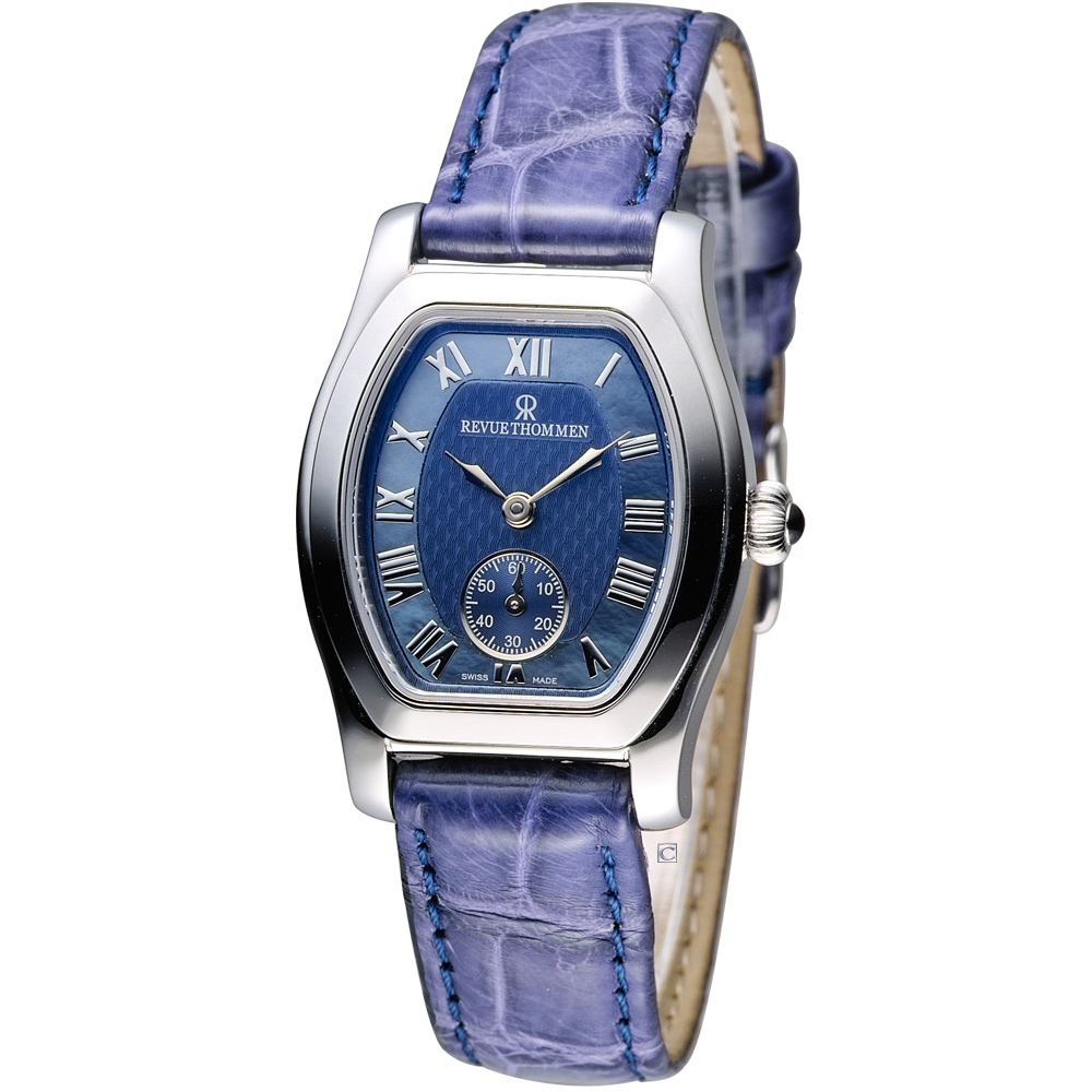 梭曼 Revue Thommen 藝術家系列機械腕錶-藍色/27x28mm